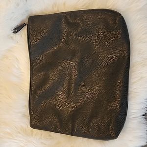 Free People Black Leather Hand Bag 15" x 12"